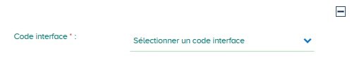 Indication du code interface