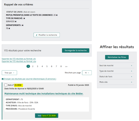Marché - Saisir et gérer des avis de publicité - Documentation